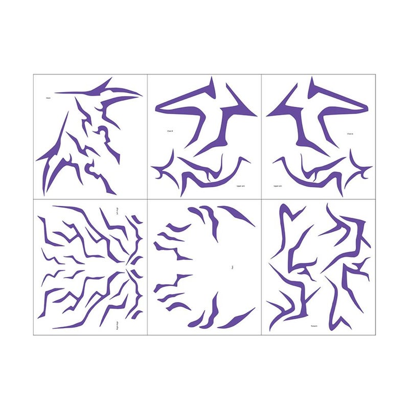 Tattoo cosplay lightning makeup stickers